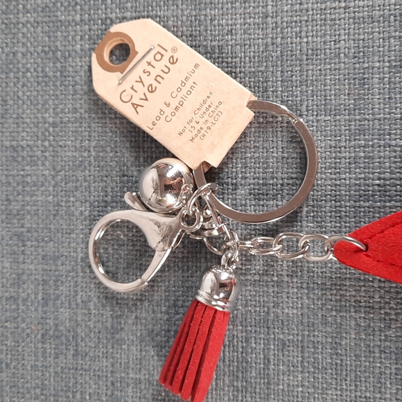 USA Star Flag Rhinestone Keychain Purse Charm Backpack Clip Patriotic American - Picture 4 of 4